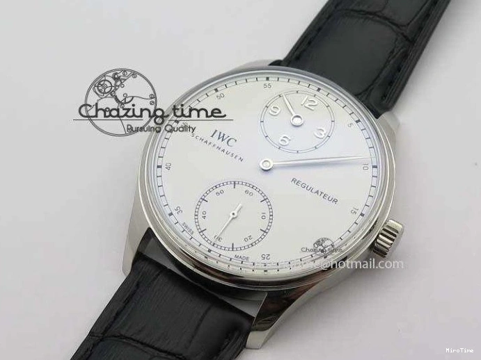 MIROTIME 0424 Effortless Portuguese IW544404 SS White Dial On Black Leather Strap A 7257